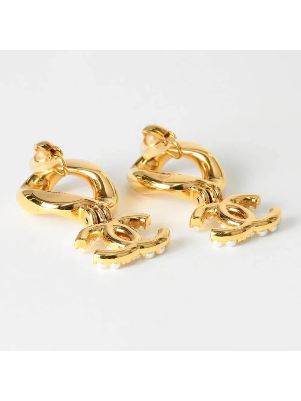 Chanel Faux Pearl Earrings